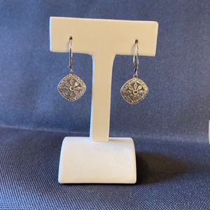 Sterling silver and diamond earrings